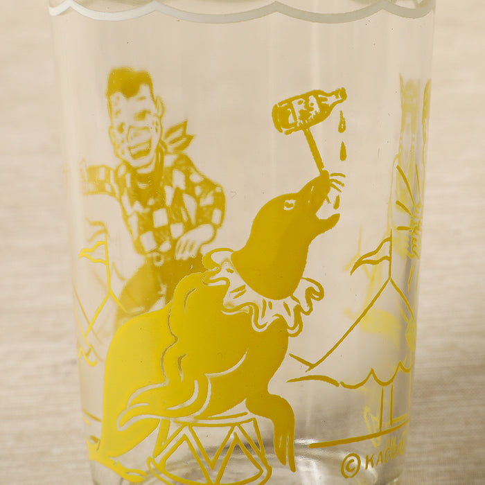 Welch's Howdy Doody themed jelly glasses c. 1953 featuring Clarabell the clown