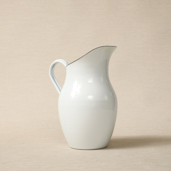White enamel water pitcher
