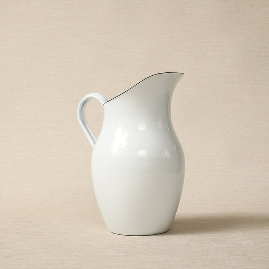 White enamel water pitcher