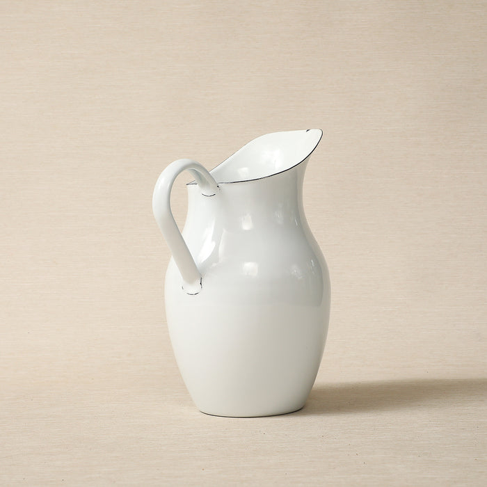 White enamel water pitcher