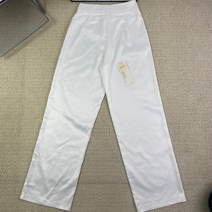 White straight-leg cool pants
