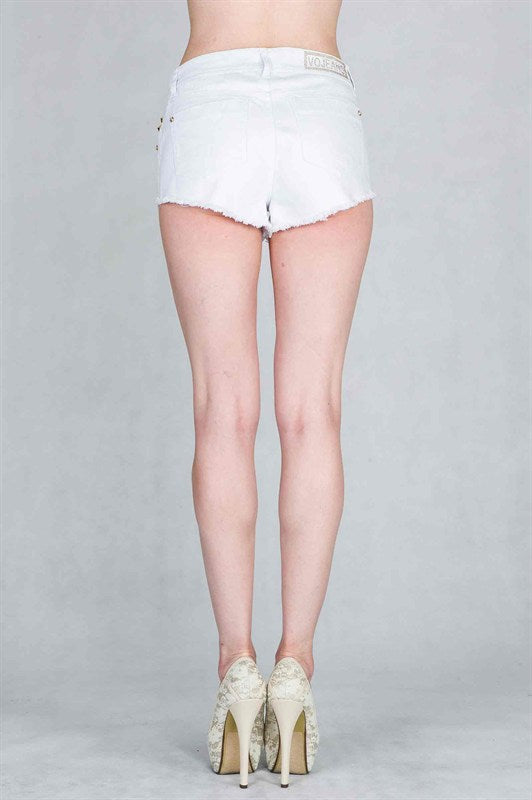 White Stud Shorts