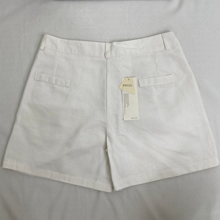White wide-leg shorts - slimming and casual pants