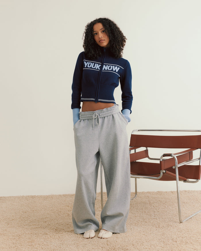 Women's Fitted Knit Zip Up | Navy