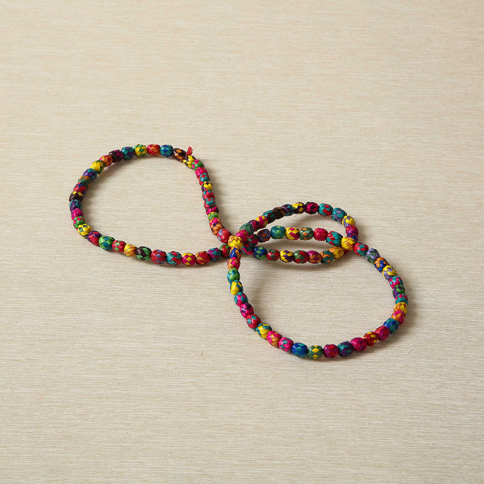 Woven Palm Beaded Necklace