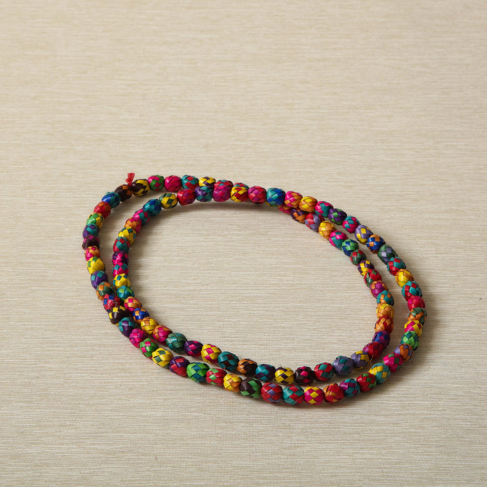 Woven Palm Beaded Necklace