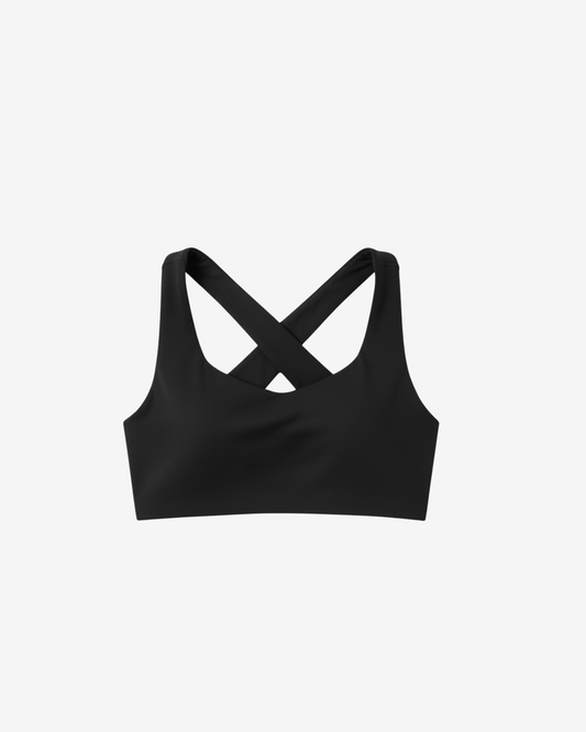 YK Move Cloud Cross Back Bra | Black