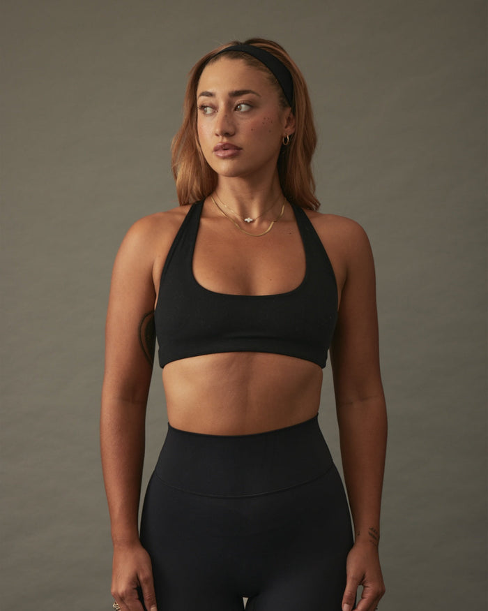 YK Move Cloud Cross Back Bra | Black