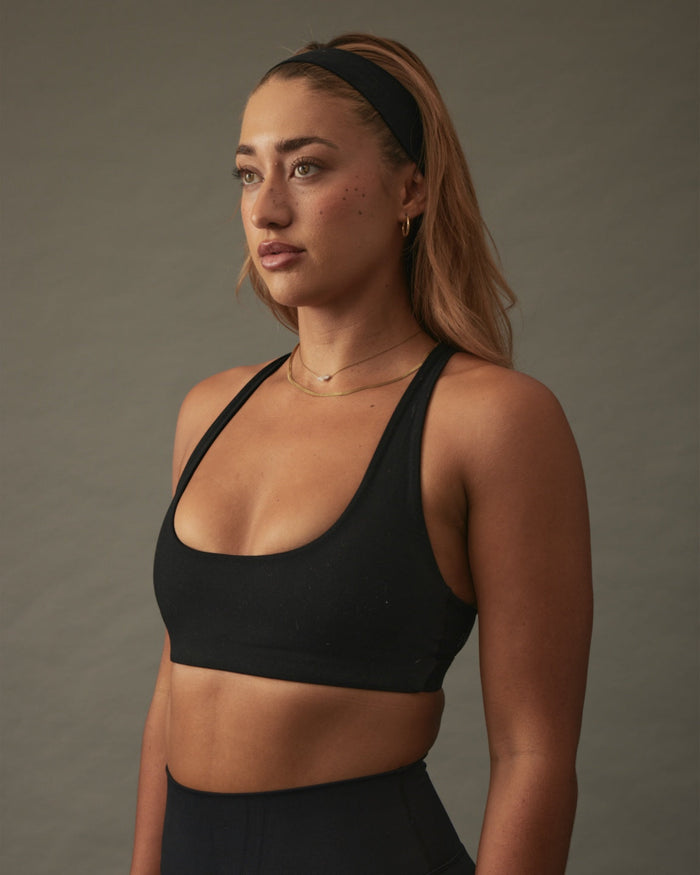 YK Move Cloud Cross Back Bra | Black