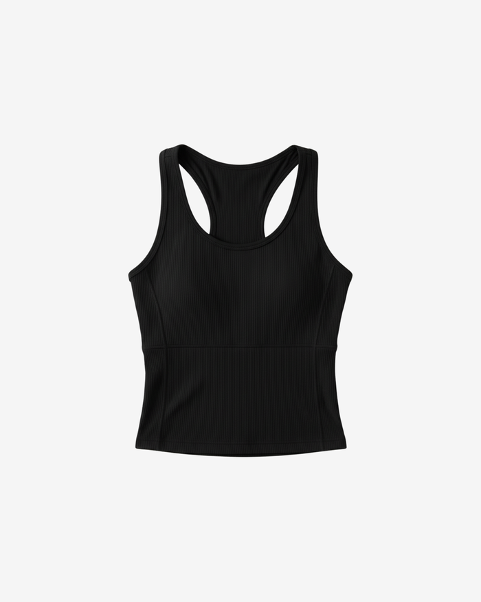 YK Move Ribbed Panel Tank | Black