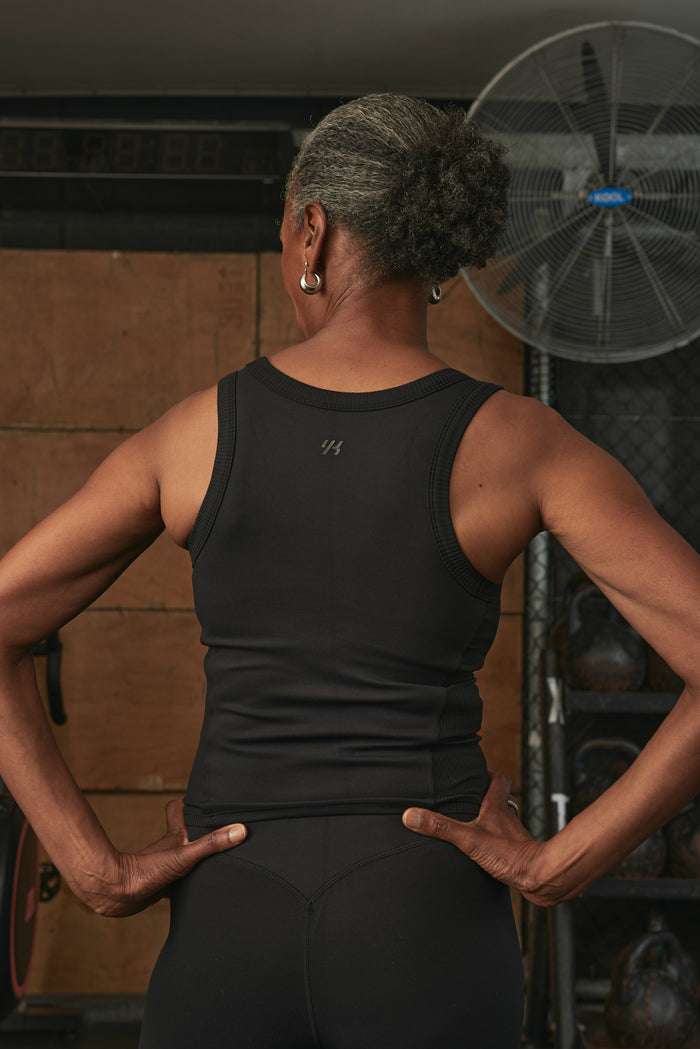 YK Move Ribbed Panel Tank | Black